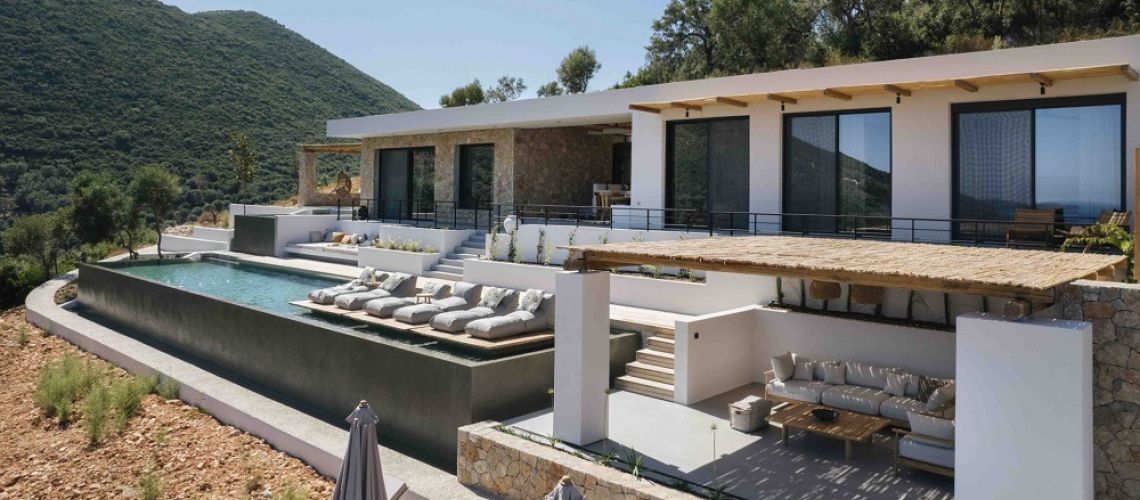 Πολυτελής νεόδμητη βίλα 236τμ με θέα στο Ιόνιο Πέλαγος Σύβοτα Λευκάδα Luxurious newly built villa 236sqm with view of the Ionian Sea Sivota Lefkada εικόνα ακινήτου