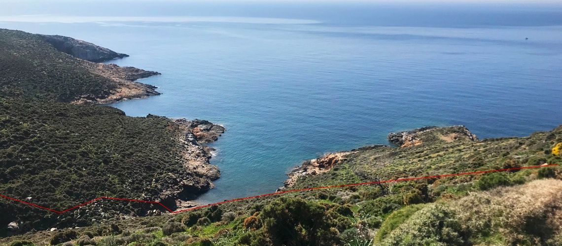 Πωλείται οικόπεδο με πρόσβαση στην παραλία και εκπληκτική θέα Κατακρωτήρι Λέρος Plot for sale with beach access and stunning views Katakrotiri Leros εικόνα ακινήτου
